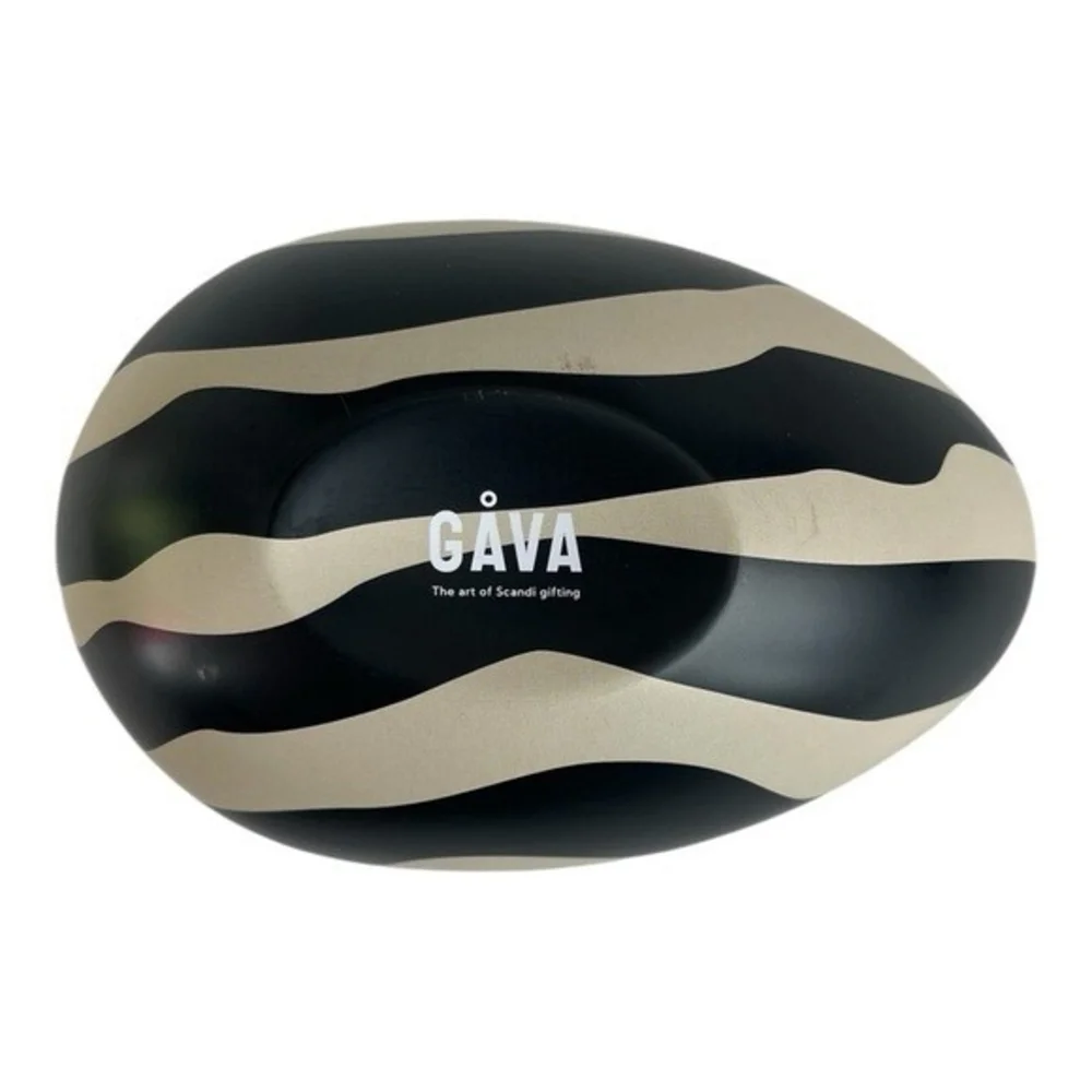 GAVA Fillable Tin Easter Egg Zebra Pattern 4.5